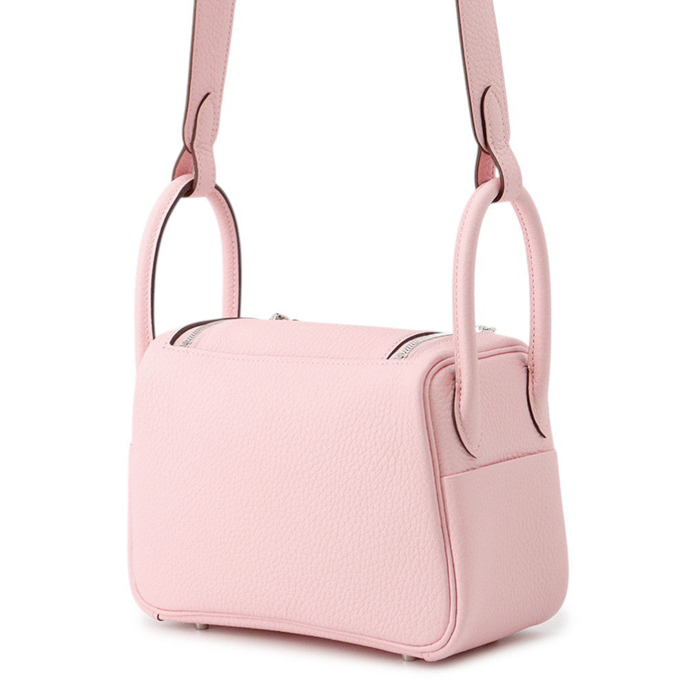 HERMES Lindy Rose Sakura/Gripère Taurillon Clemence Size Mini