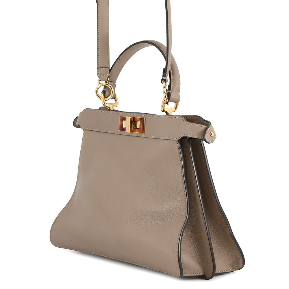 FENDI Peekaboo Icy You Gray8BN321 Leather Size Medium