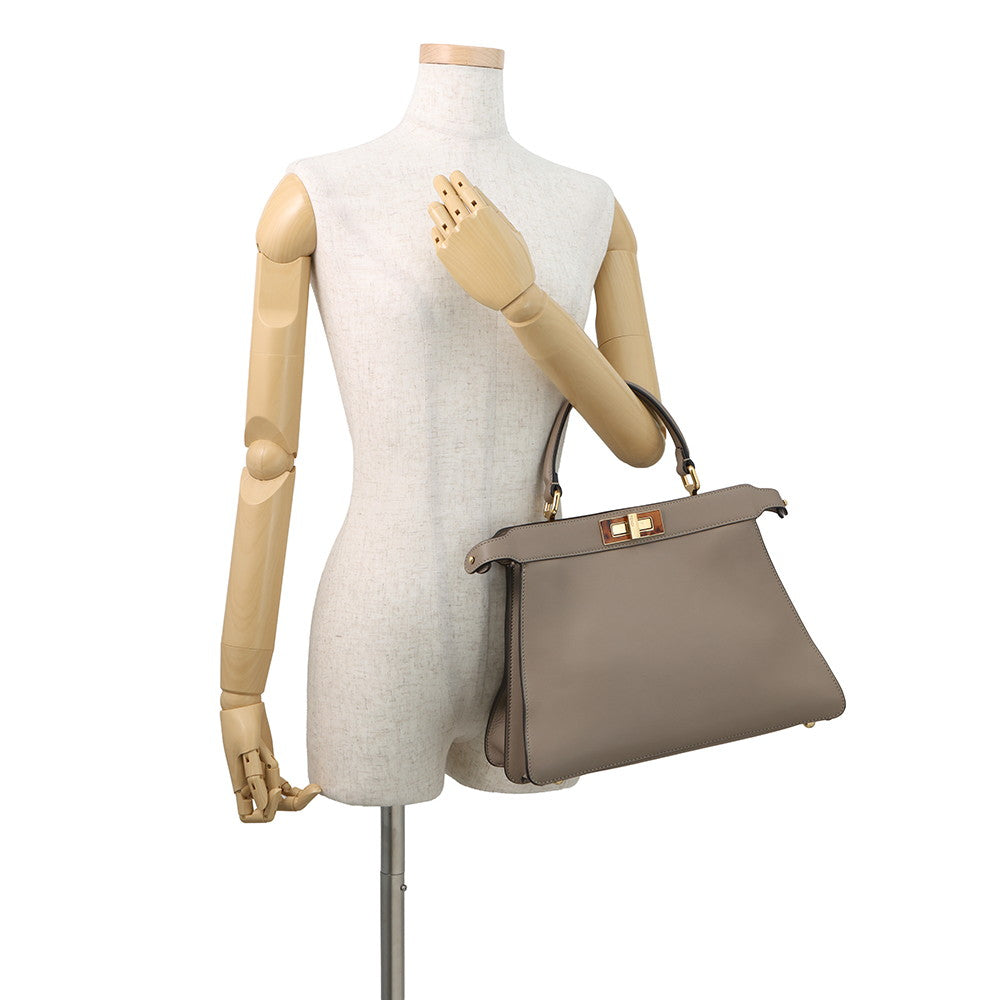 FENDI Peekaboo Icy You Gray8BN321 Leather Size Medium