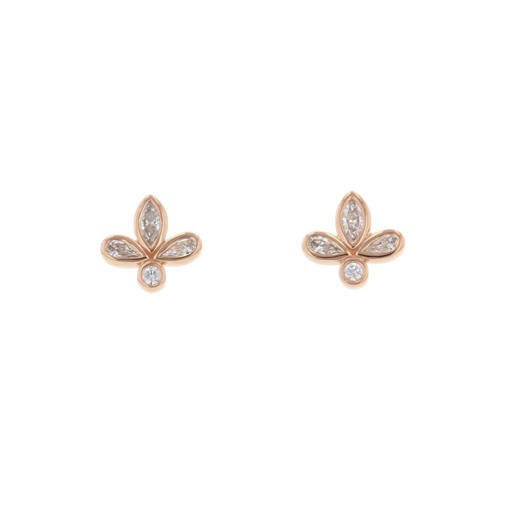 TIFFANY&Co. Fleur de Lis Earrings 18K Pink Gold