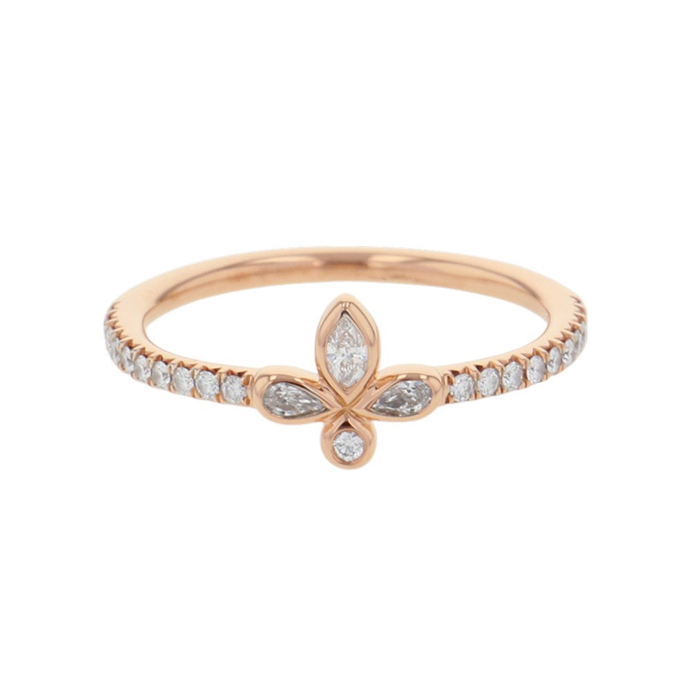 TIFFANY&Co. Fleur de Lis Ring Size Approximately No. 9 18K Pink Gold