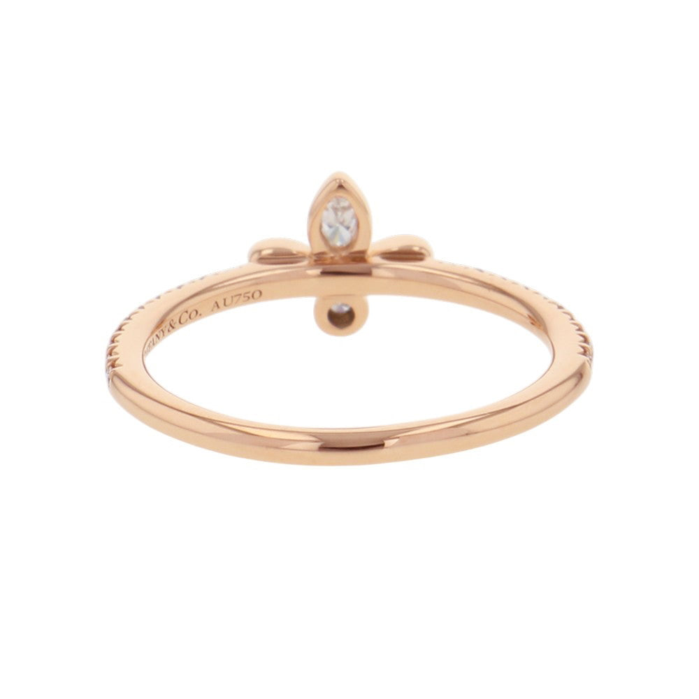 TIFFANY&Co. Fleur de Lis Ring Size Approximately No. 9 18K Pink Gold