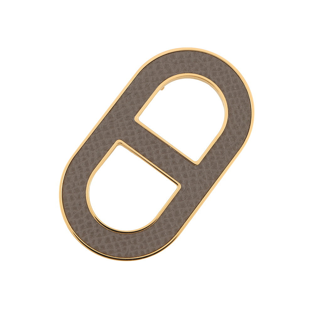 HERMES Chaine d'Ancre Brooch Etain Epsom Metal