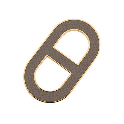 HERMES Chaine d'Ancre Brooch Etain Epsom Metal