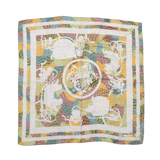 HERMES Scarf Carre Kyoto Marble Exlibris Size 90 Gris Cine/MulticolorH233842S Cashmere70% Silk30%
