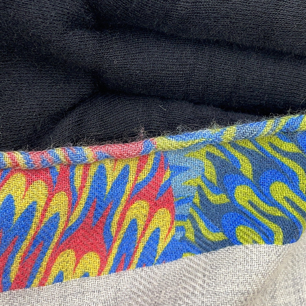 HERMES Scarf Carre Kyoto Marble Exlibris Size 90 Gris Cine/MulticolorH233842S Cashmere70% Silk30%
