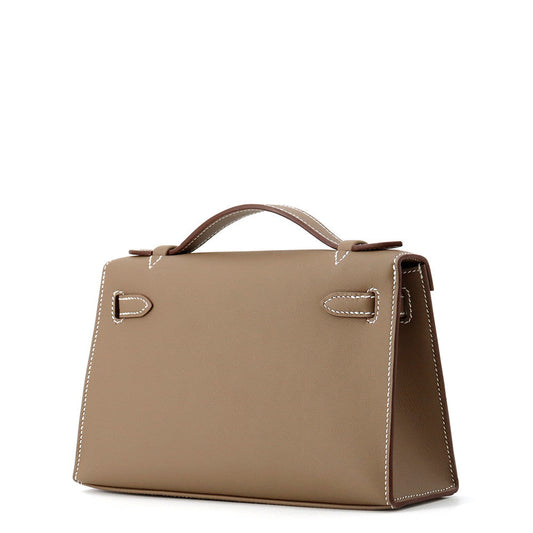 HERMES PochetteKelly Etoupe Swift Leather