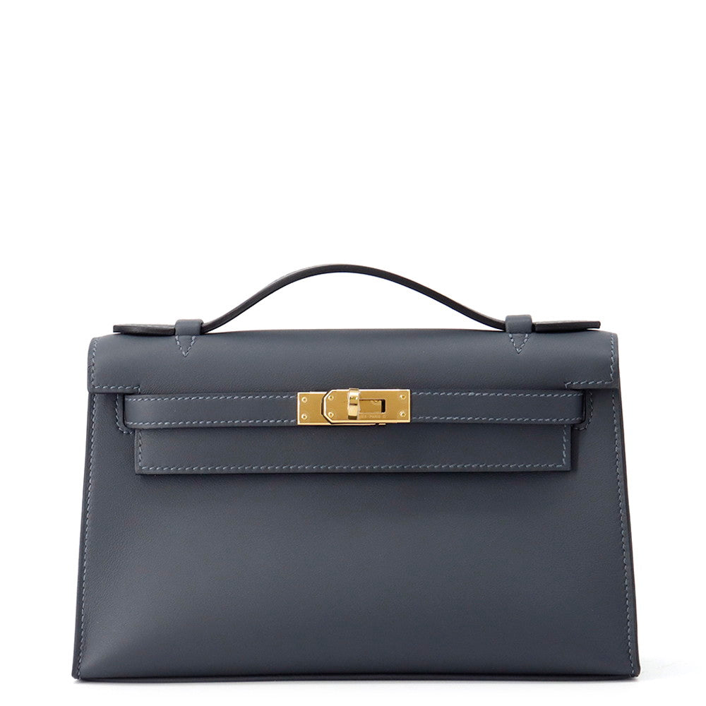 HERMES PochetteKelly Grimist Swift Leather