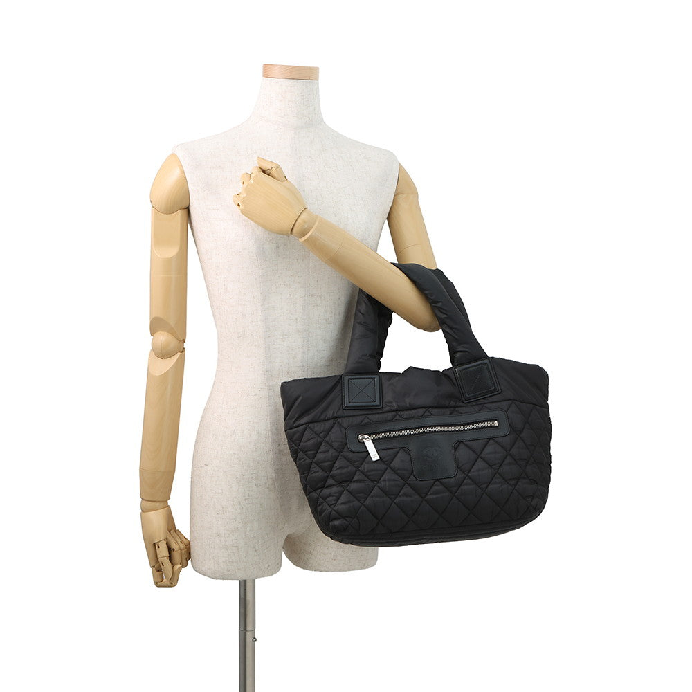 CHANEL Coco Cocoon Handbag BlackA48610 Nylon Size PM