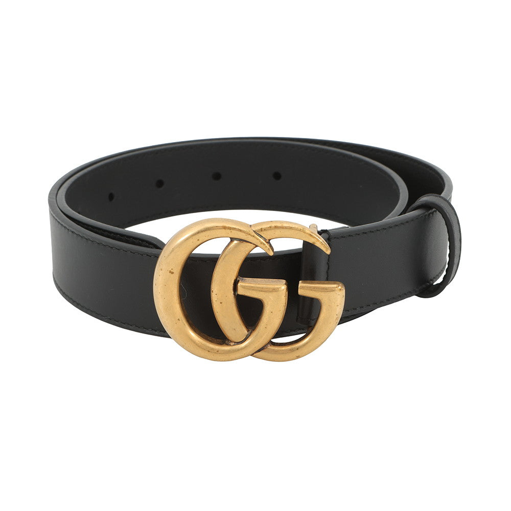 GUCCI Double G Belt Size 70 Black414516 Leather
