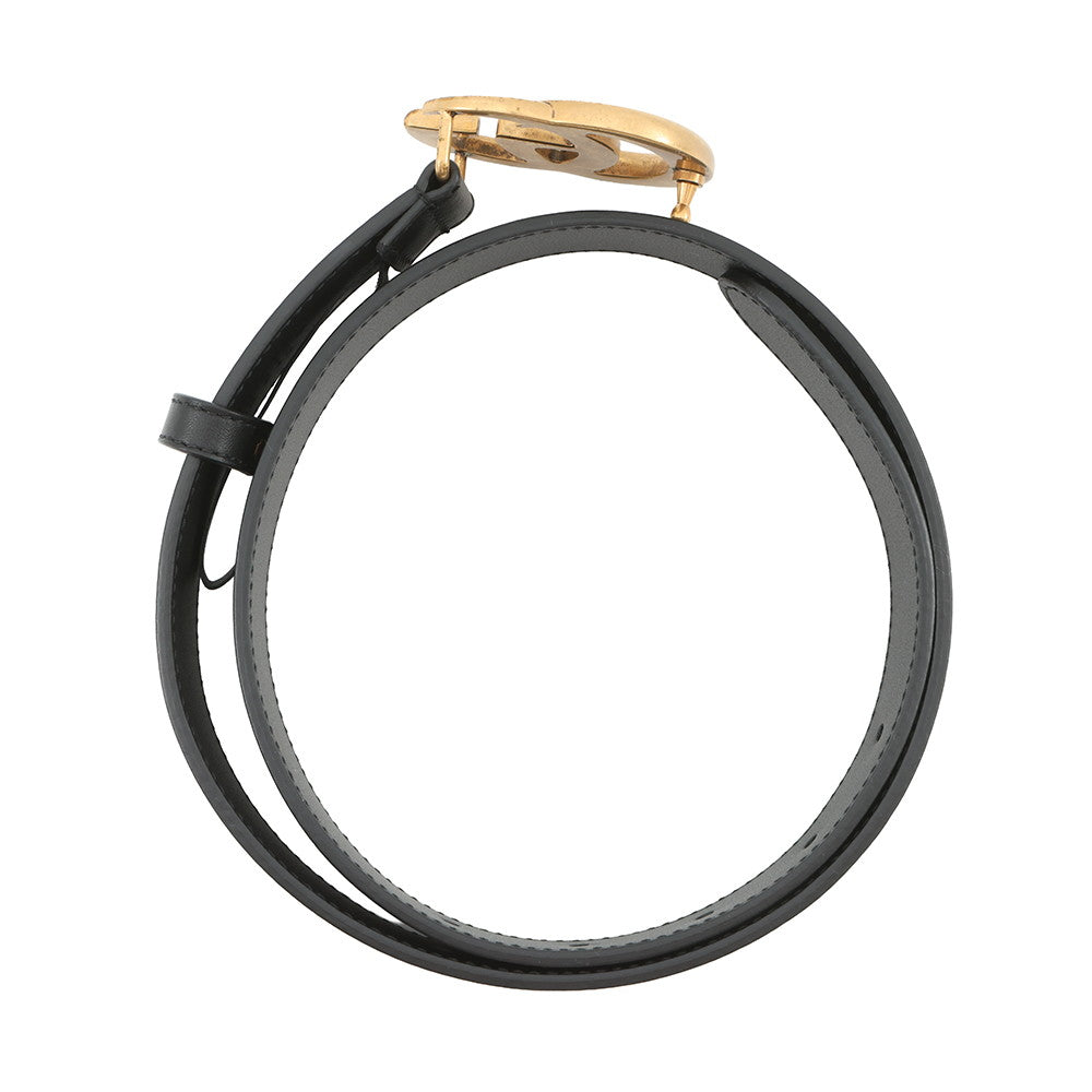 GUCCI Double G Belt Size 70 Black414516 Leather