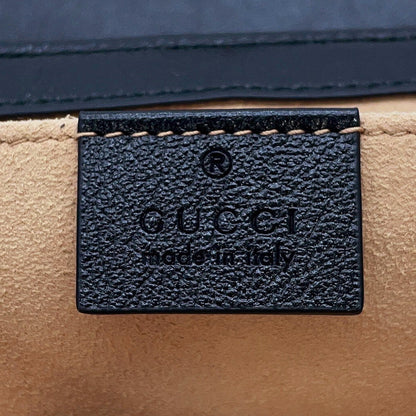 GUCCI GG Marmont Shoulder Bag Black/Beige446744 Leather Size Small