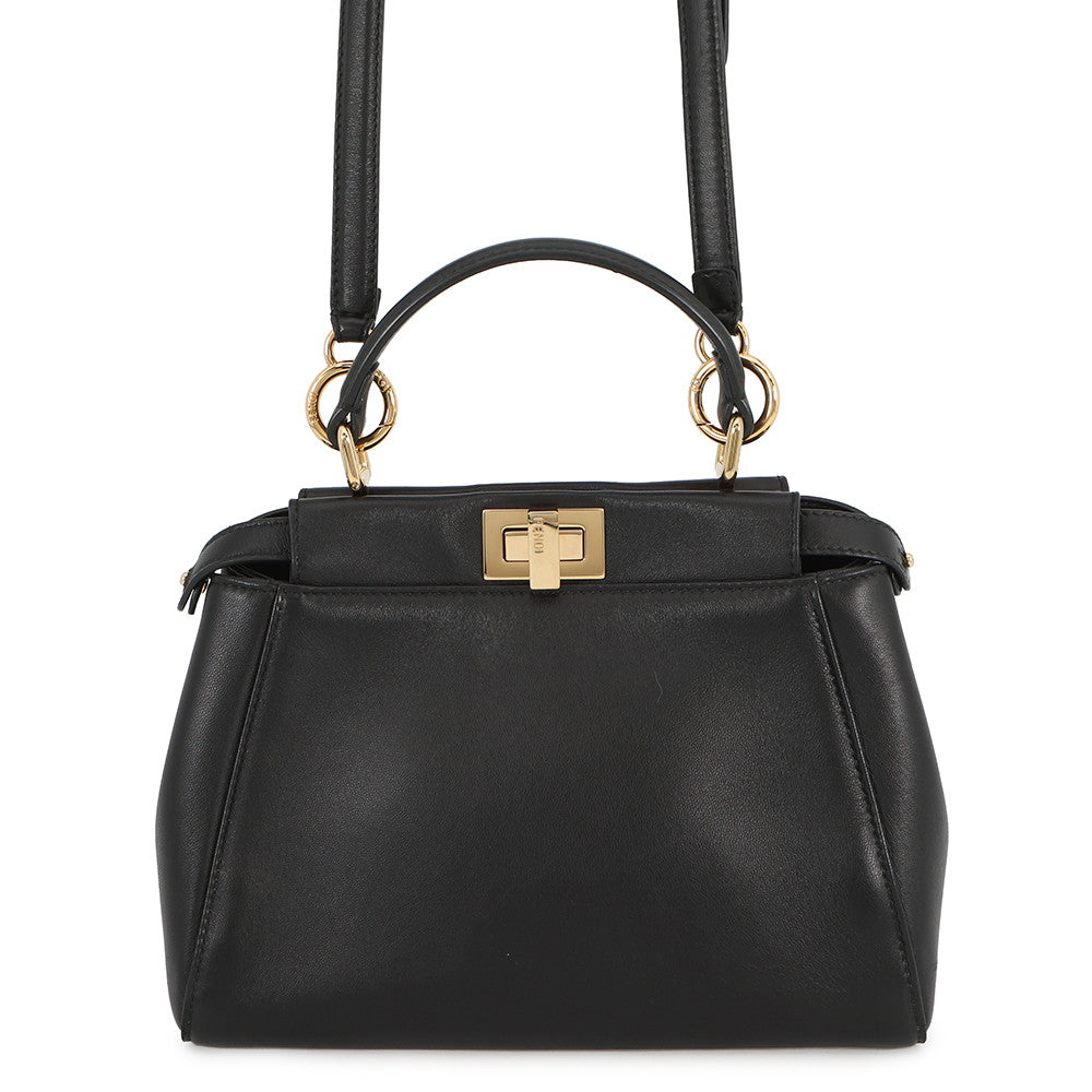 FENDI Peekaboo Black8BN244 Leather Size Mini