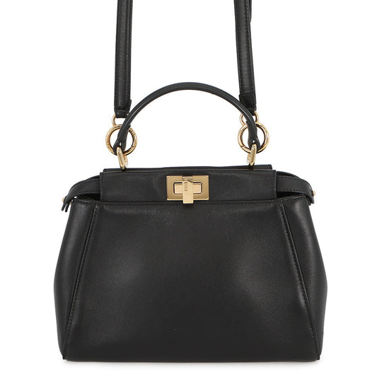 FENDI Peekaboo Black8BN244 Leather Size Mini