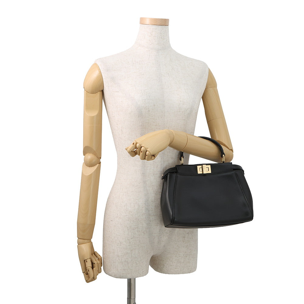 FENDI Peekaboo Black8BN244 Leather Size Mini