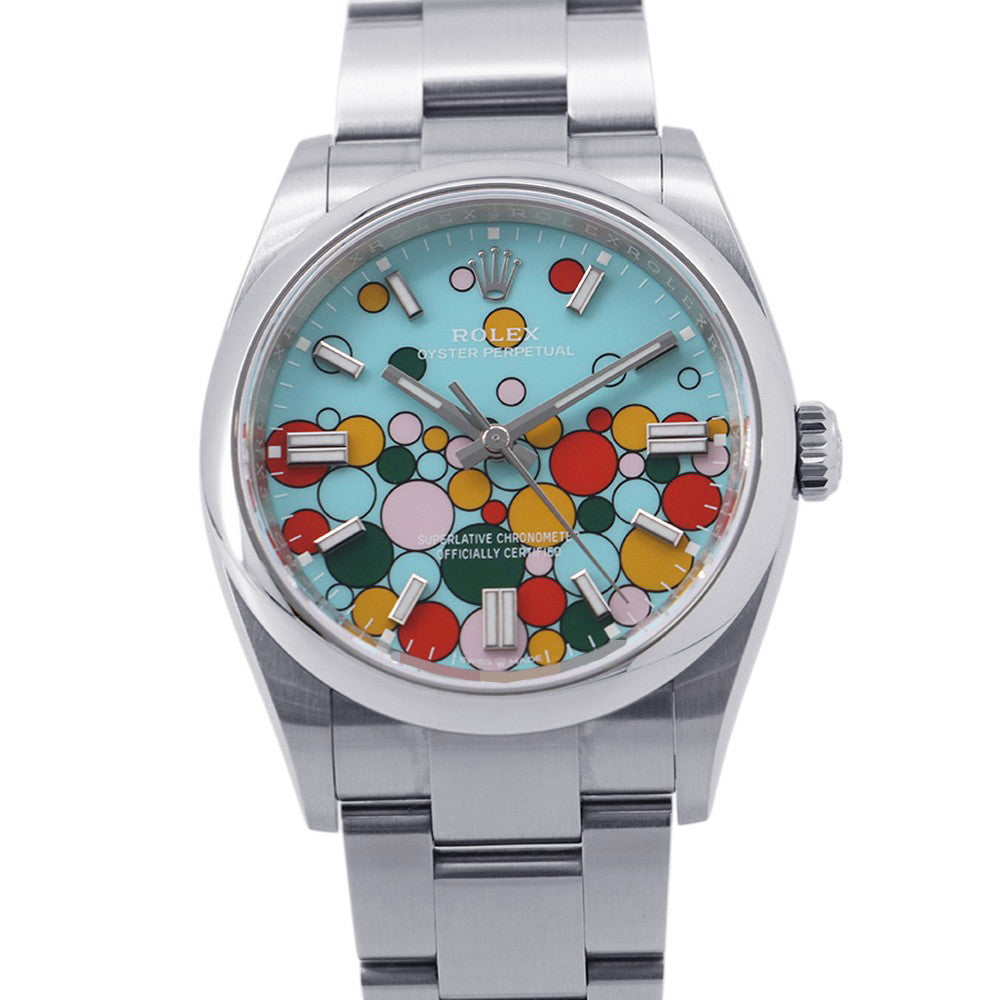 ROLEX Oyster Perpetual W36mm Stainless Steel Turquise Blue Celebration Dial126000