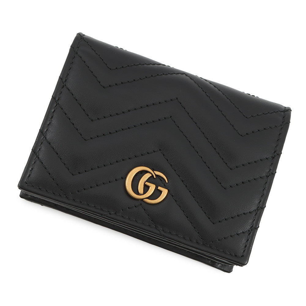 GUCCI GG Marmont Double G Mini Wallet Black466492 Leather