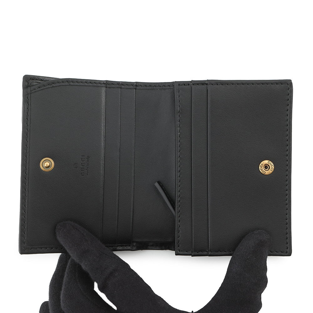 GUCCI GG Marmont Double G Mini Wallet Black466492 Leather