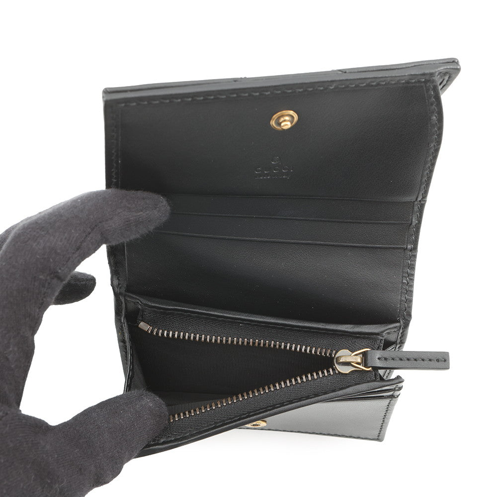 GUCCI GG Marmont Double G Mini Wallet Black466492 Leather