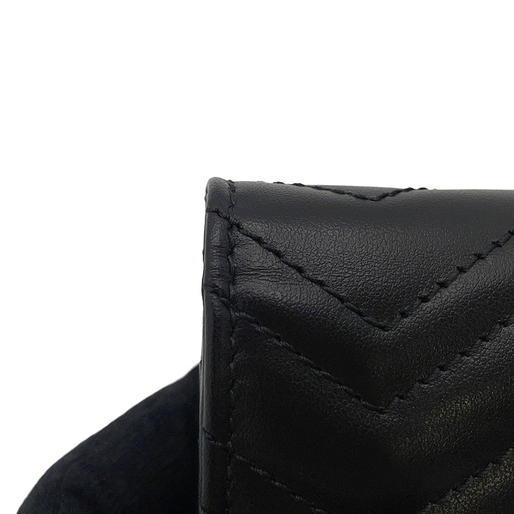 GUCCI GG Marmont Double G Mini Wallet Black466492 Leather