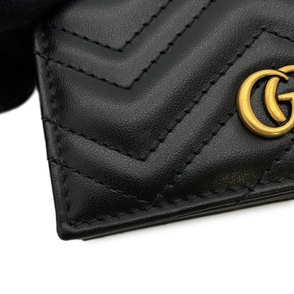 GUCCI GG Marmont Double G Mini Wallet Black466492 Leather