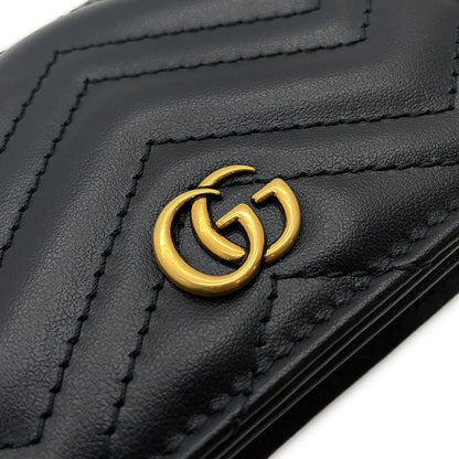 GUCCI GG Marmont Double G Mini Wallet Black466492 Leather