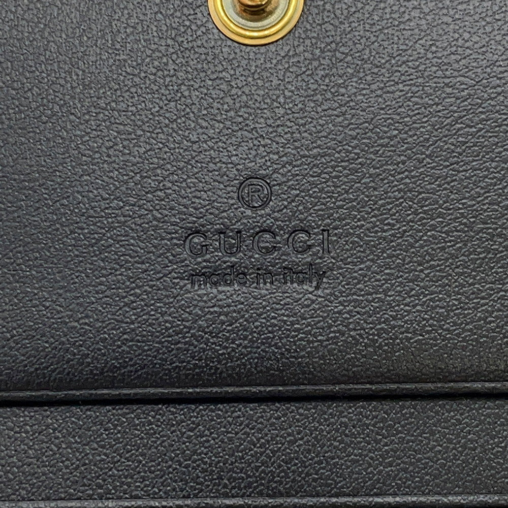 GUCCI GG Marmont Double G Mini Wallet Black466492 Leather