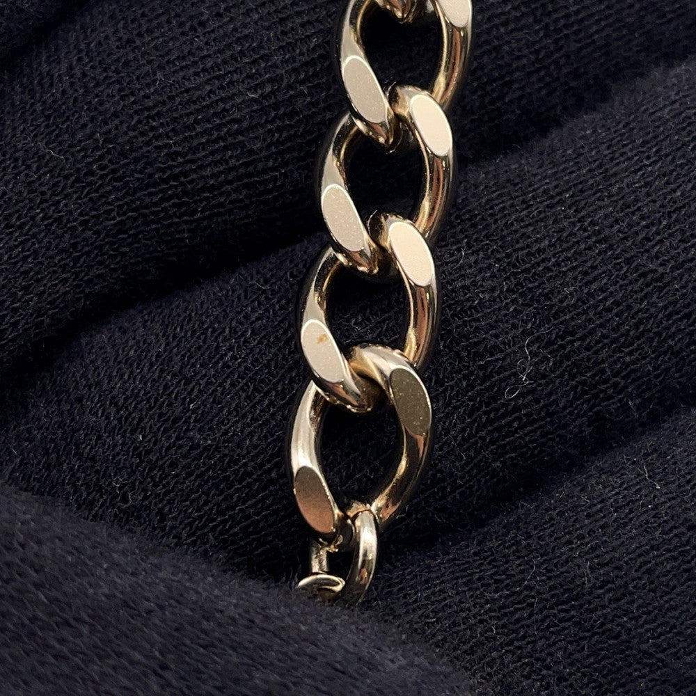 CHANEL Matelasse bag motif necklace Champagne Gold/BlackAB6136 Gold Plated Leather