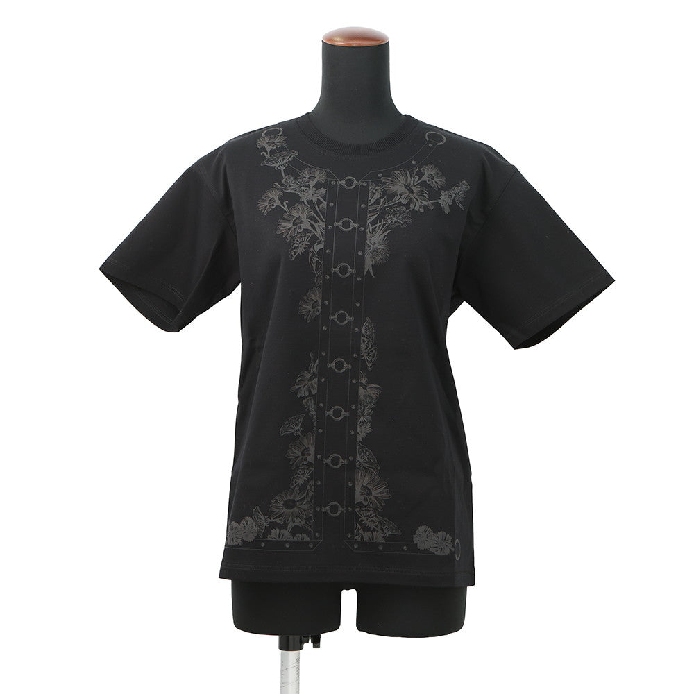 HERMES Maxi T-shirt Cartouche Size 34 BlackH6E4620DC Cotton100%