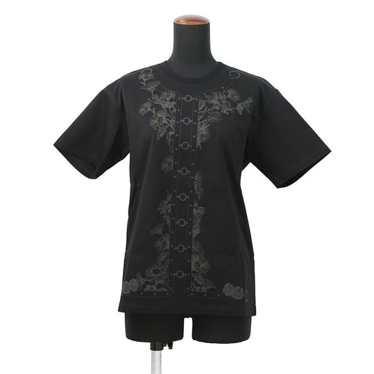 HERMES Maxi T-shirt Cartouche Size 34 BlackH6E4620DC Cotton100%