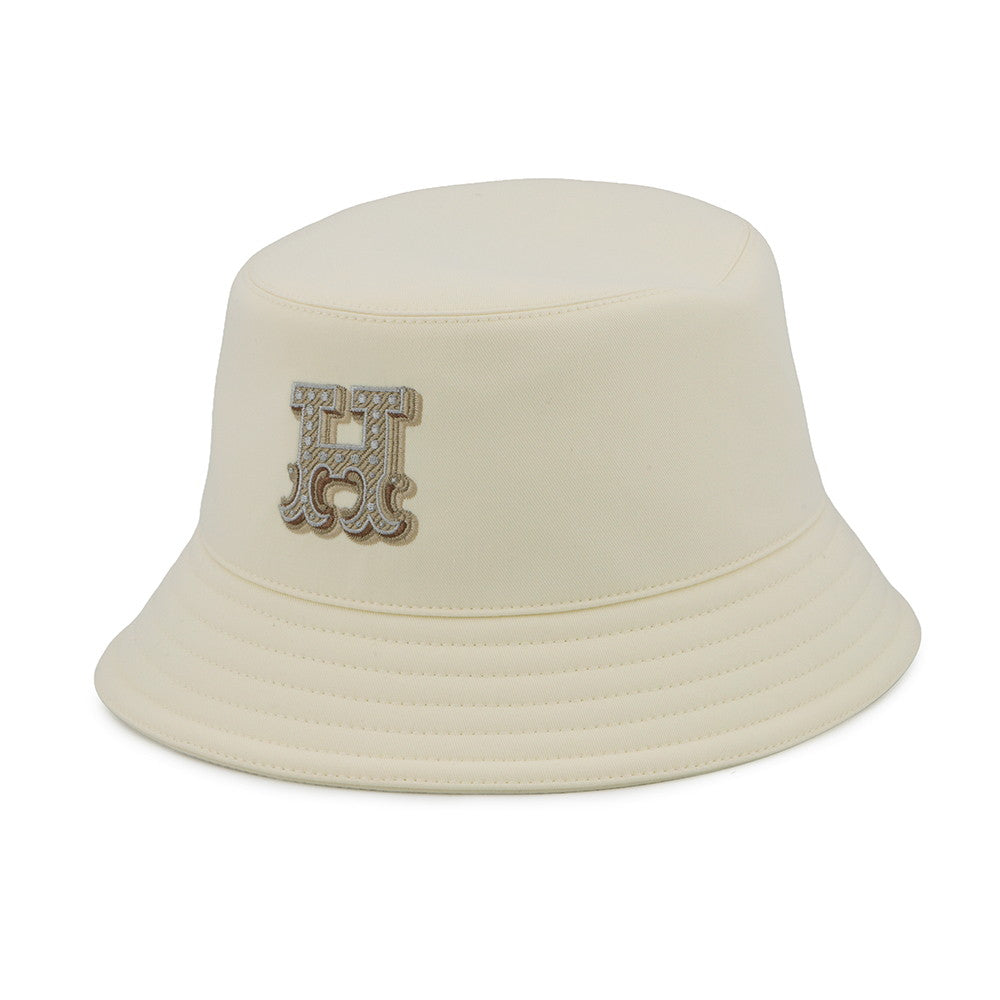 HERMES Harper H Electric Hat Size 59 Blanc Lotus Cotton100%