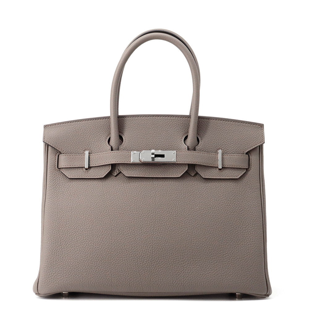HERMES Birkin Verso SPO Etain/Blue Saphir Togo Leather Size 30