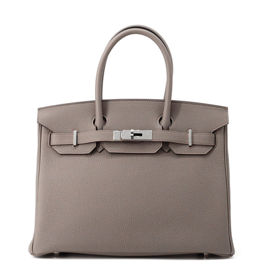 HERMES Birkin Verso SPO Etain/Blue Saphir Togo Leather Size 30