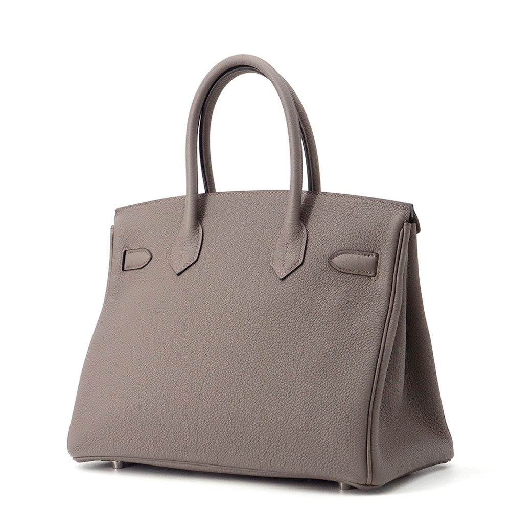 HERMES Birkin Verso SPO Etain/Blue Saphir Togo Leather Size 30