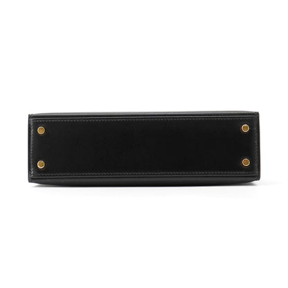 HERMES Mini Kelly 2 Black Box Calf Leather Size K AP 448 SN