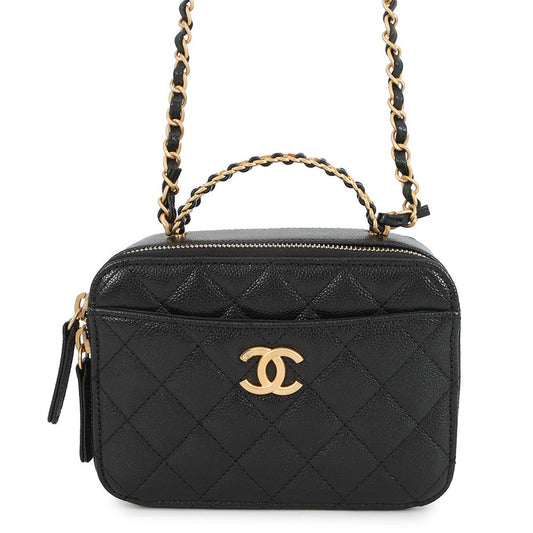 CHANEL Matelasse Small Vanity Bag BlackAS3221 Caviar Leather