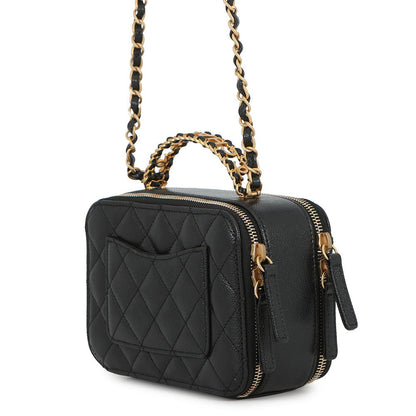 CHANEL Matelasse Small Vanity Bag BlackAS3221 Caviar Leather