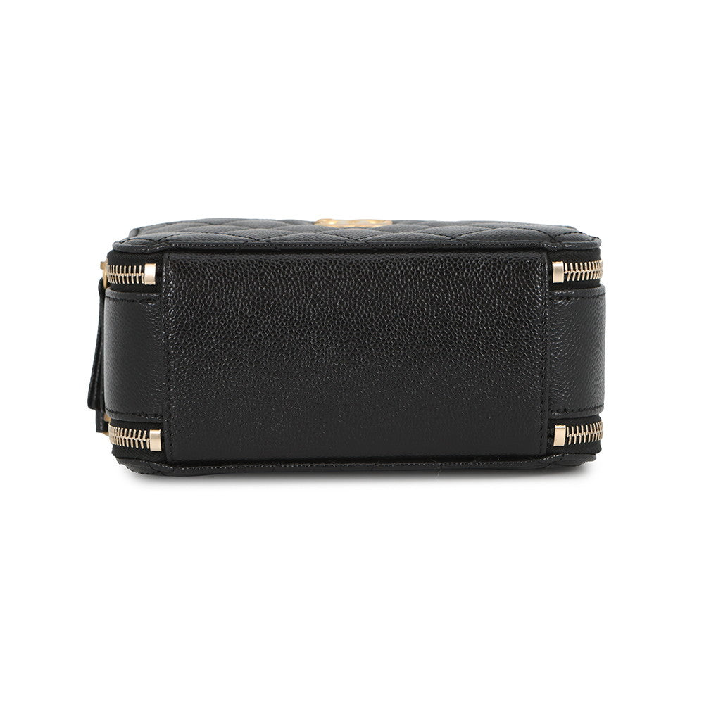 CHANEL Matelasse Small Vanity Bag BlackAS3221 Caviar Leather