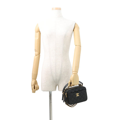 CHANEL Matelasse Small Vanity Bag BlackAS3221 Caviar Leather