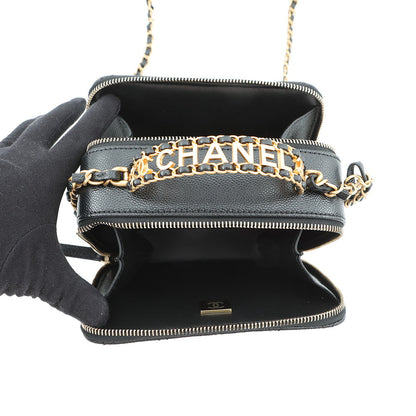 CHANEL Matelasse Small Vanity Bag BlackAS3221 Caviar Leather