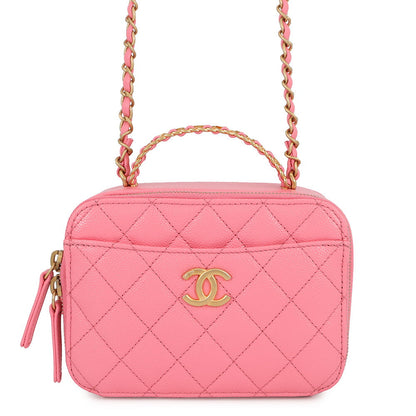 CHANEL Matelasse Small Vanity Bag CoralPinkAS3221 Caviar Leather