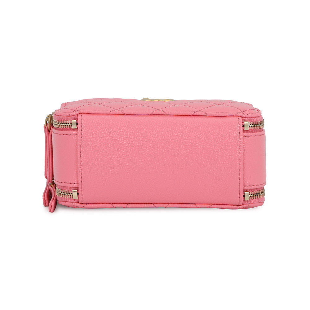CHANEL Matelasse Small Vanity Bag CoralPinkAS3221 Caviar Leather