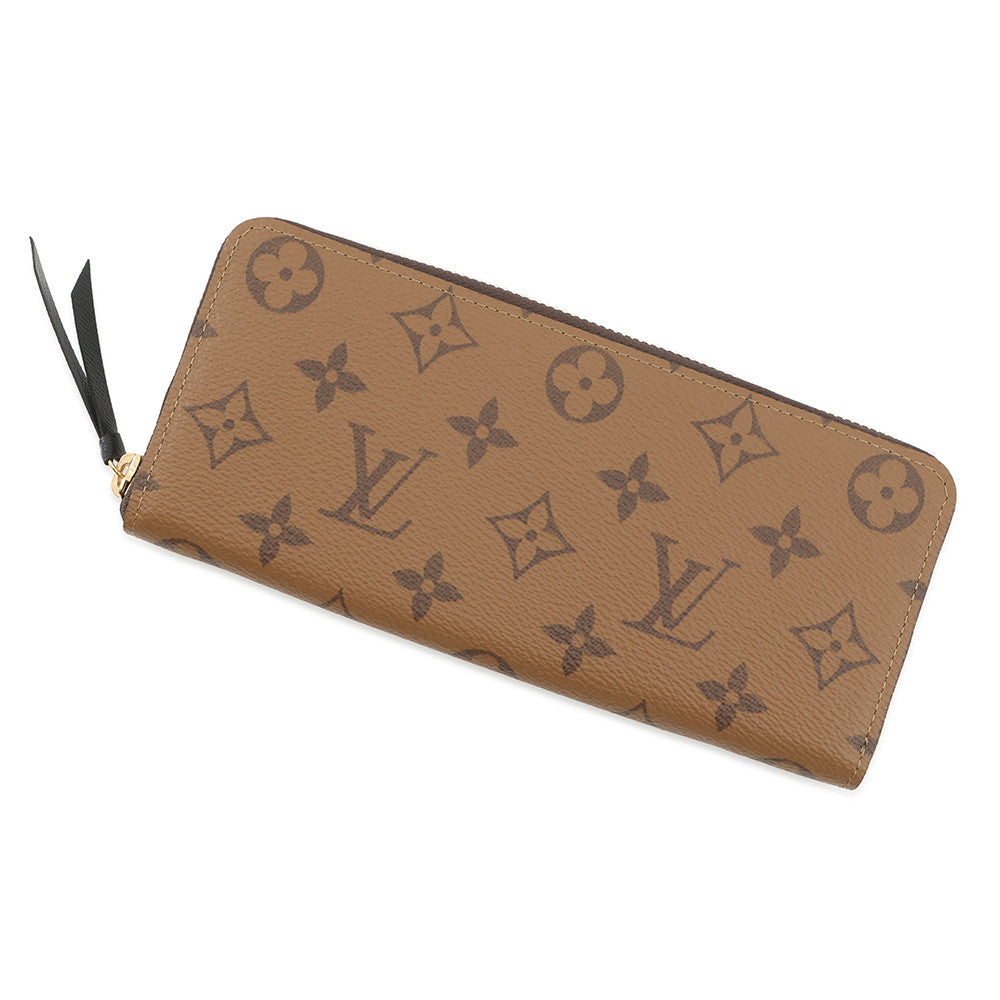 LOUIS VUITTON Portefeuille Clemence NoirM82336 Monogram Reverse Canvas
