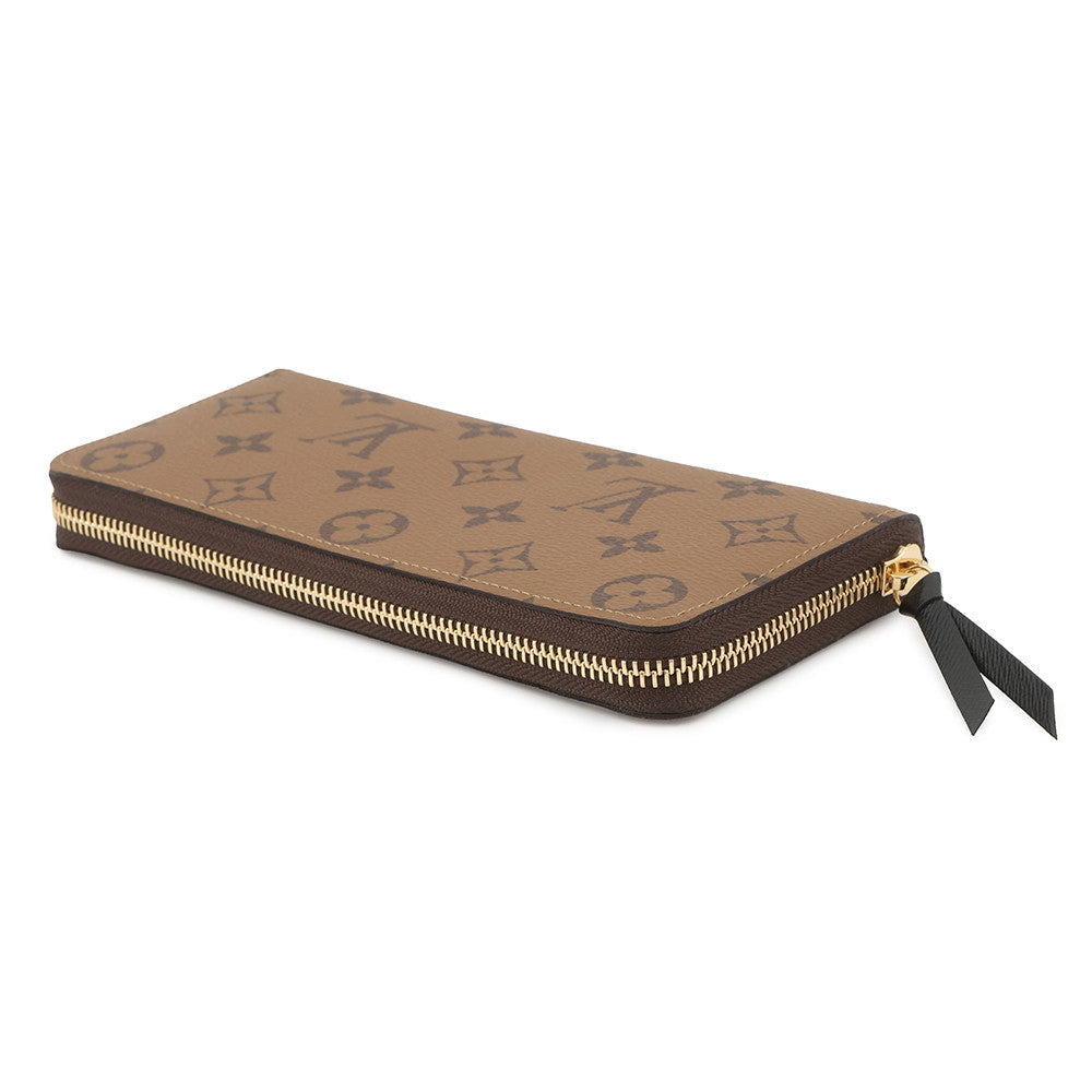 LOUIS VUITTON Portefeuille Clemence NoirM82336 Monogram Reverse Canvas
