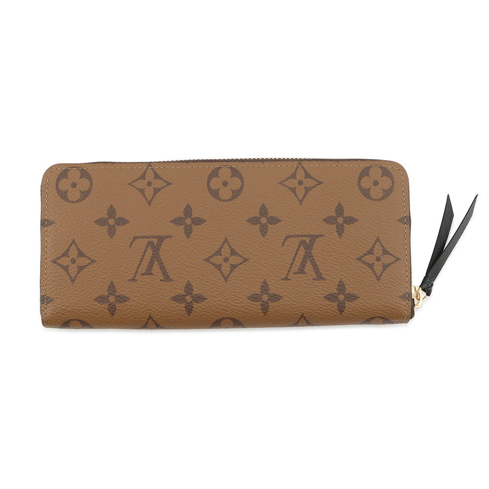 LOUIS VUITTON Portefeuille Clemence NoirM82336 Monogram Reverse Canvas