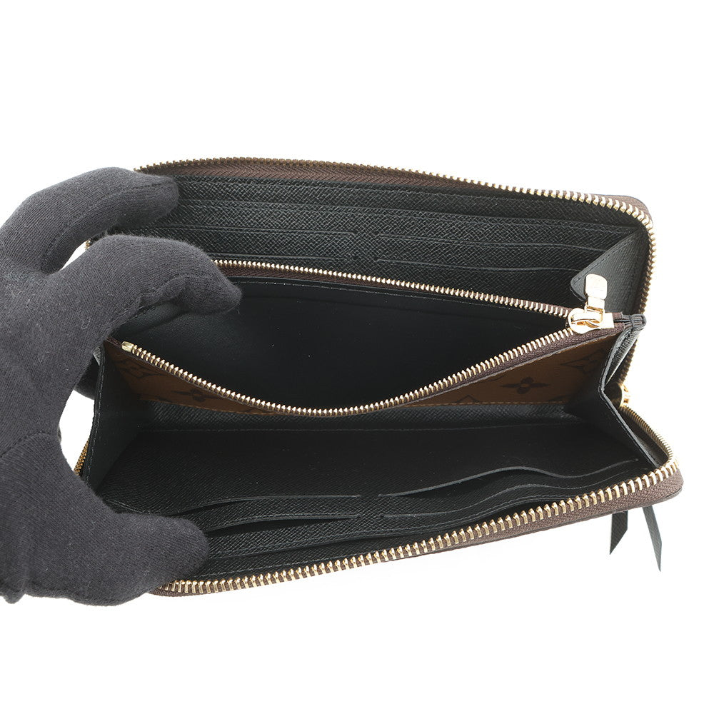 LOUIS VUITTON Portefeuille Clemence NoirM82336 Monogram Reverse Canvas