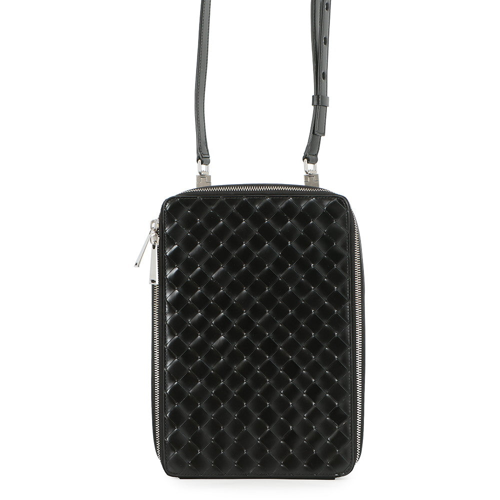 Bottega Veneta INTRECCIATO Cross Body Bag Black596730 Leather