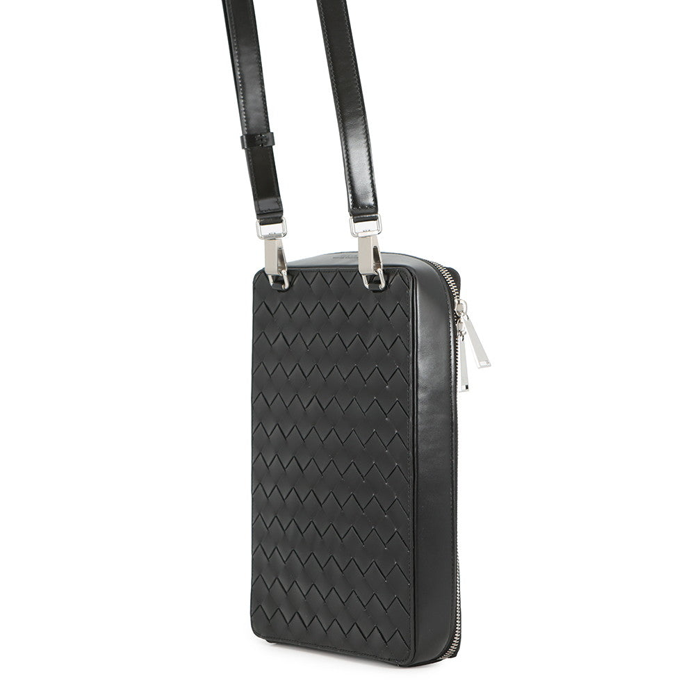 Bottega Veneta INTRECCIATO Cross Body Bag Black596730 Leather