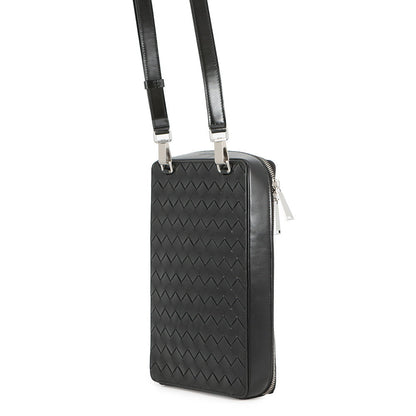Bottega Veneta INTRECCIATO Cross Body Bag Black596730 Leather