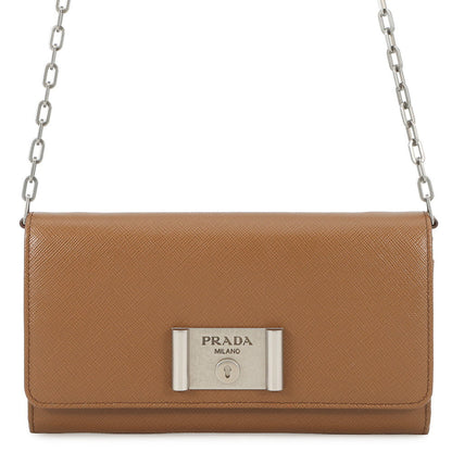 PRADA Chain wallet Camel1MT440 Saffiano Leather